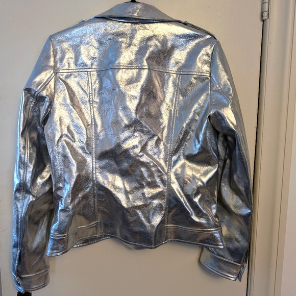 Karl Lagerfeld Paris Silver biker jacket - Picture 2 of 5